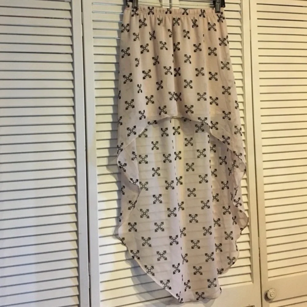 SALE!!! cream/black hi-low skirt elastic waist 6 - Picture 5 of 7